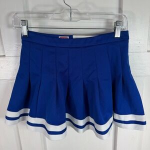 Zoe Cheer Royal Blue Pleated Skirt with White Stripe Trim Size YLG